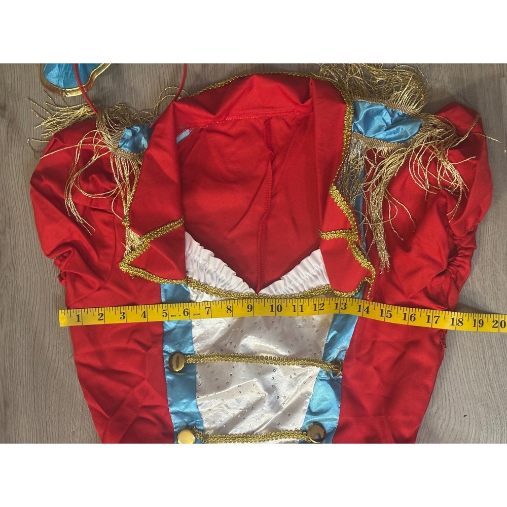 Leg Avenue Ring Master Costume Womens M Red Blue Dress Hat Circus Halloween - Picture 7 of 11